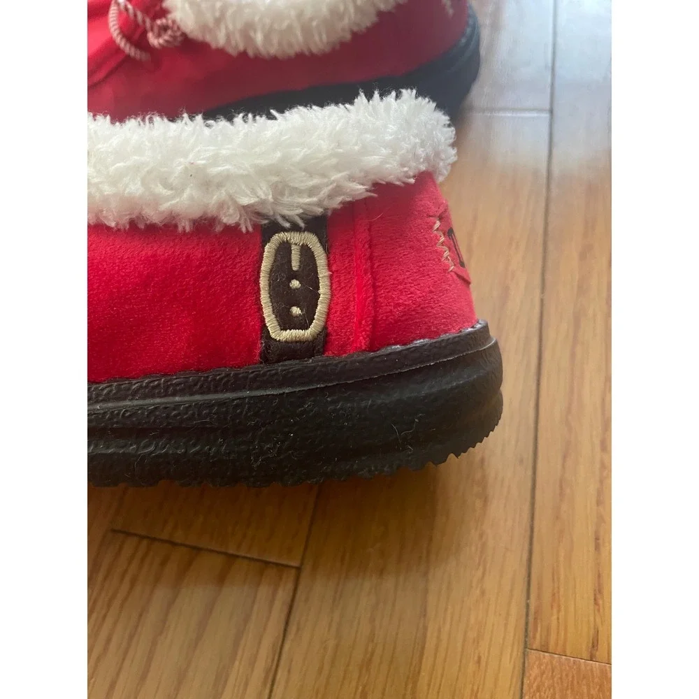 Hey Dude Wally Y Santa Claus Red Holiday Slip On Loafers Kids Size 12 45315-610